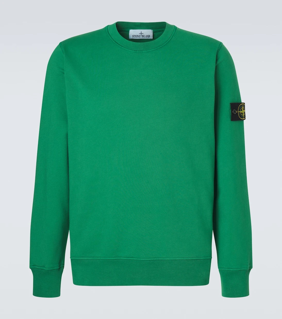 Stone Island - سويت شيرت من صوف القطن بتطريز البوصلة