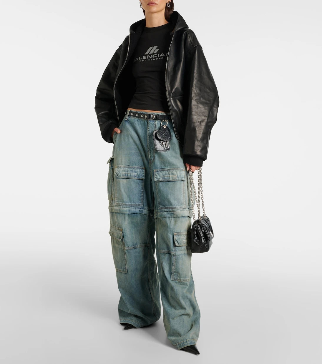 Balenciaga - تي شيرت من مزيج القطن بشعار الماركة