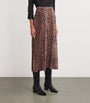 Brown Silk Georgia Midi Skirt