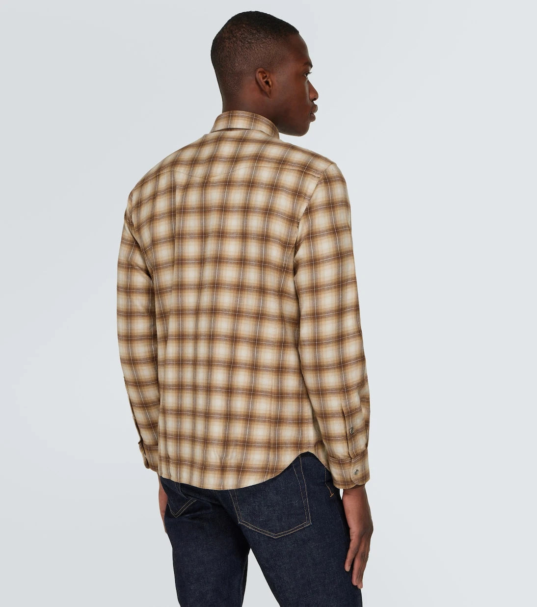 Tom Ford - Checked cotton blend Oxford shirt
