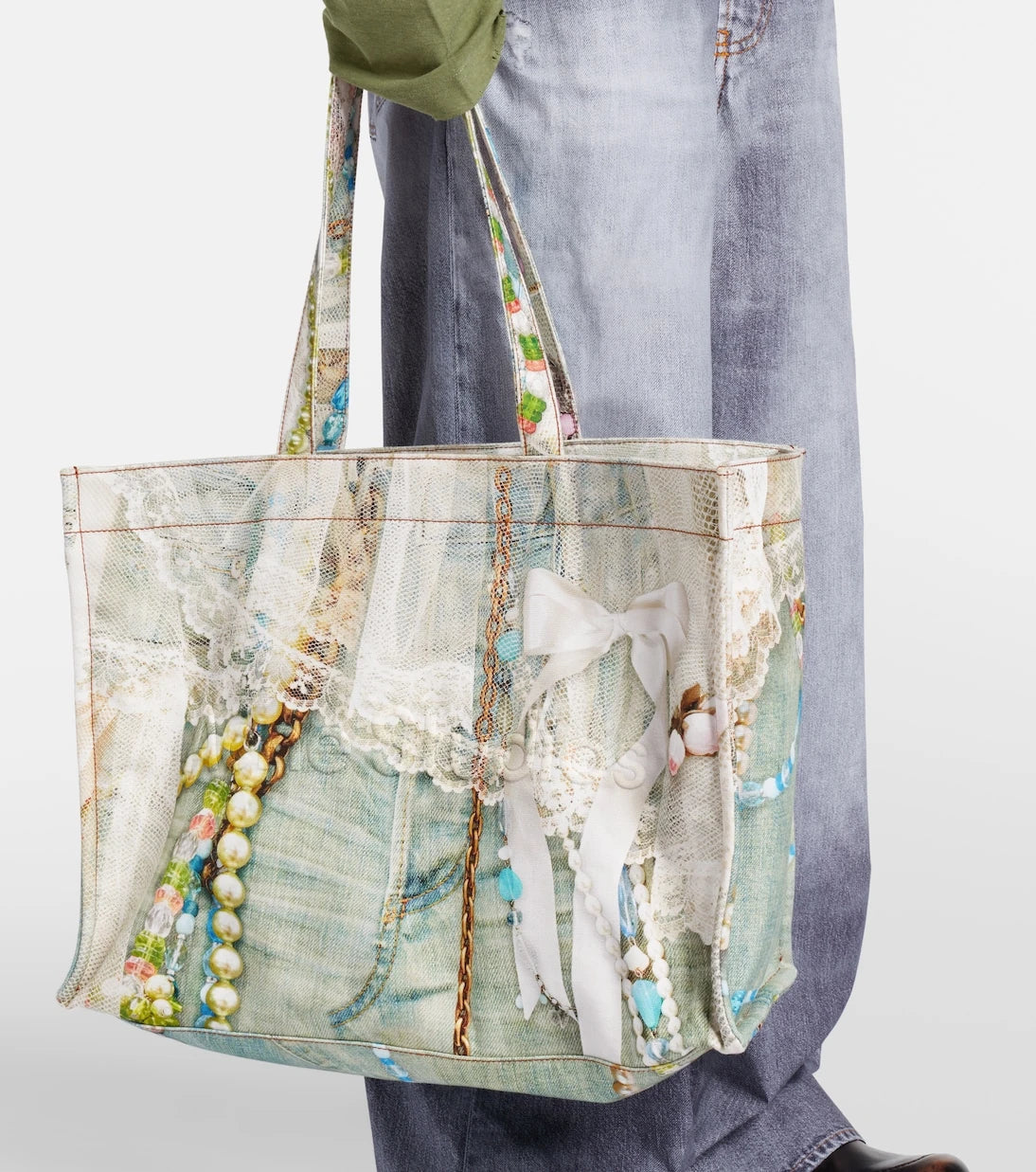 Acne Studios - Logo trompe l'oeil canvas tote bag