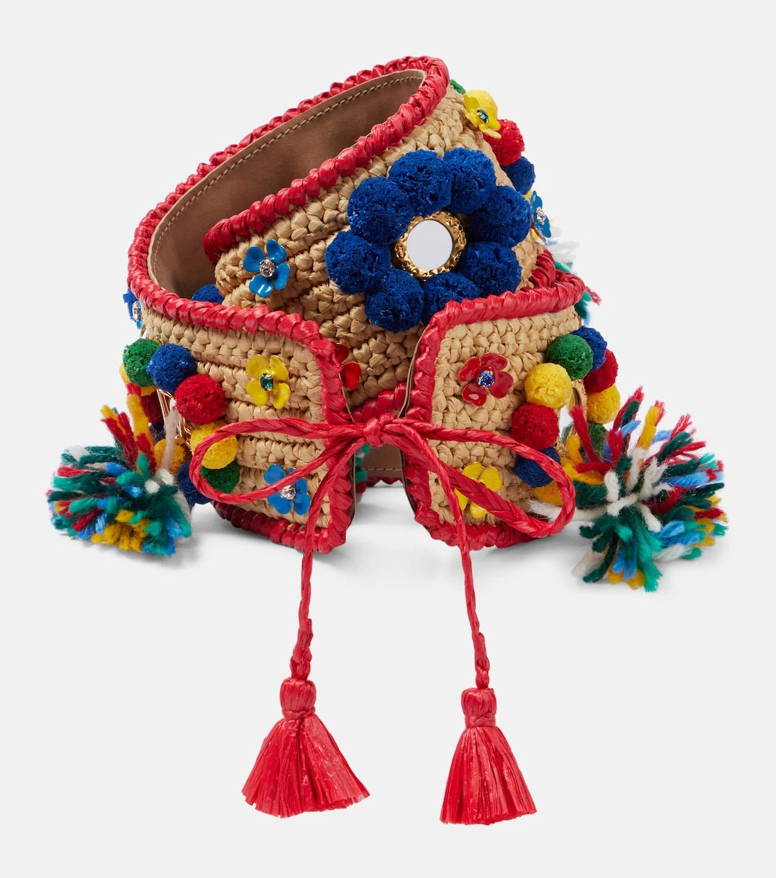 Dolce&Gabbana - Embellished raffia belt