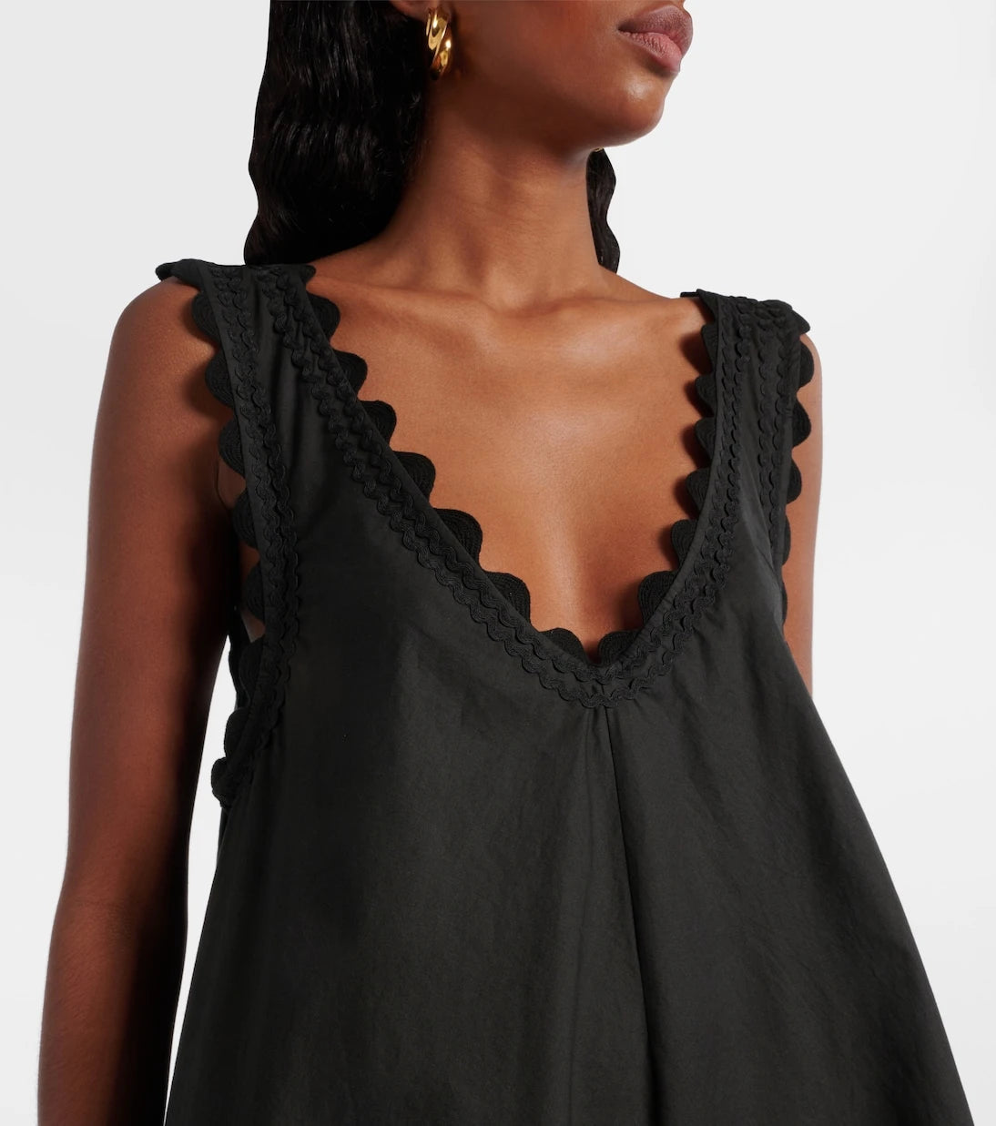 Juliet Dunn - Embroidered cotton poplin minidress