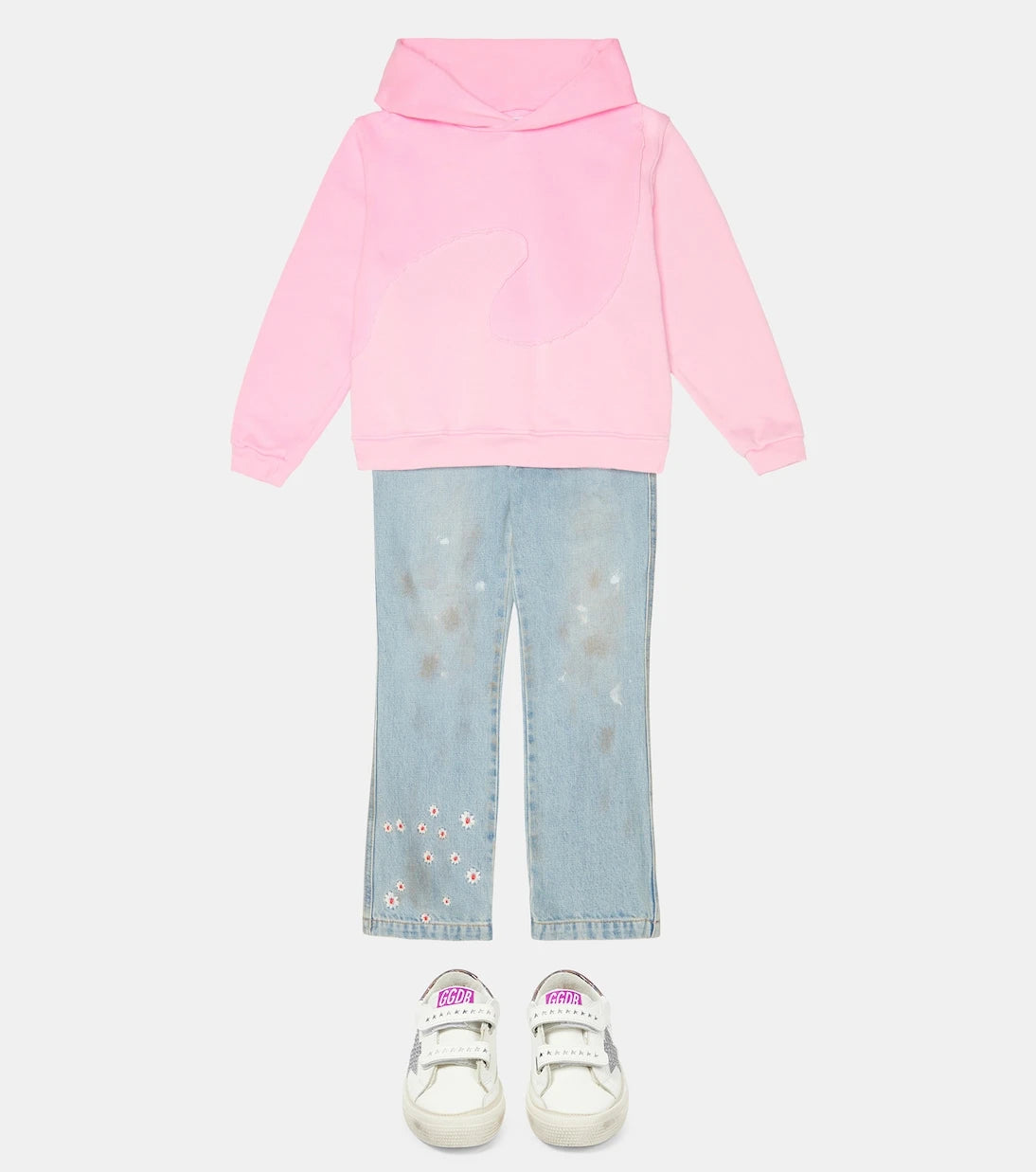 ERL Kids - Floral embroidered straight jeans