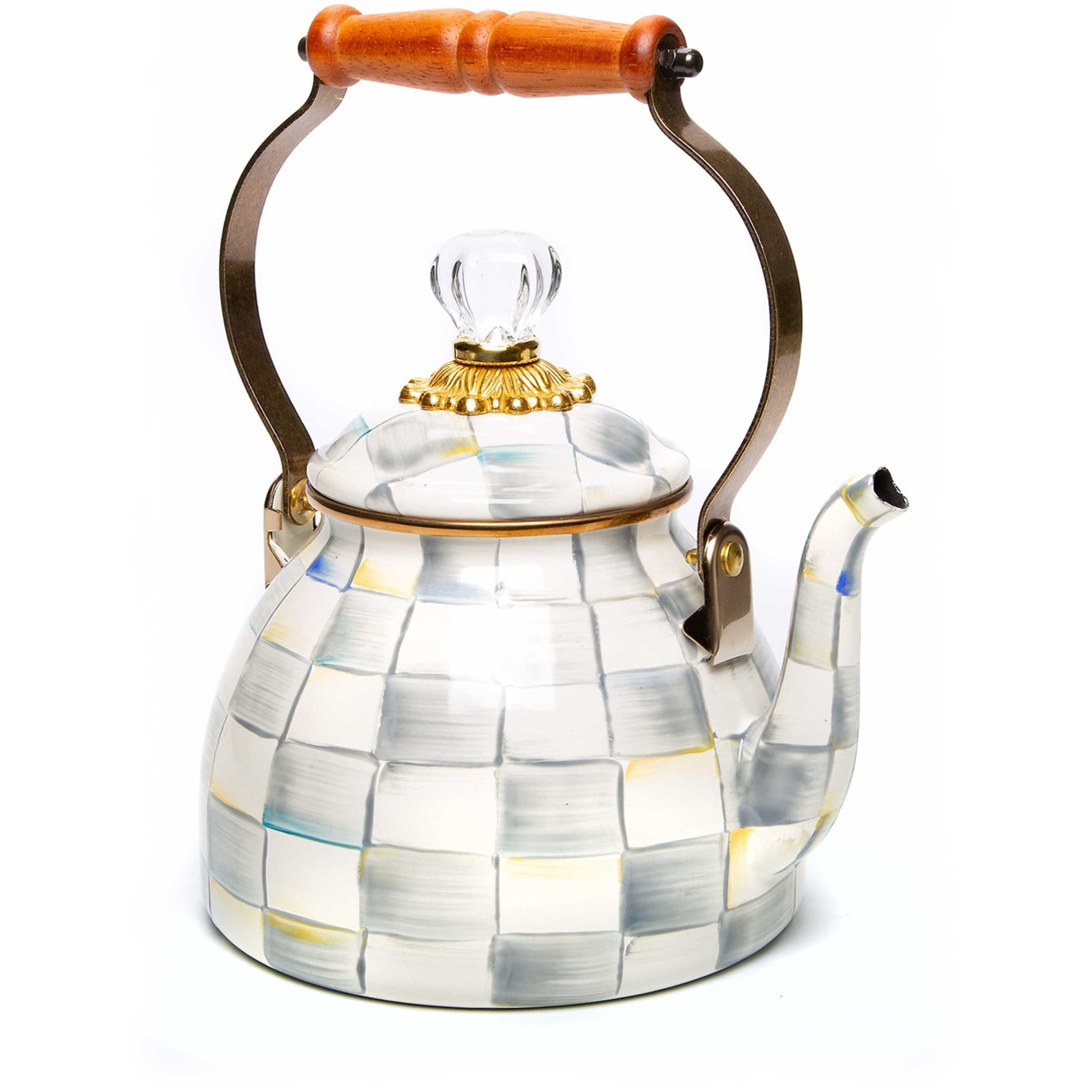 MacKenzie-Childs Sterling Check 2-Quart Tea Kettle