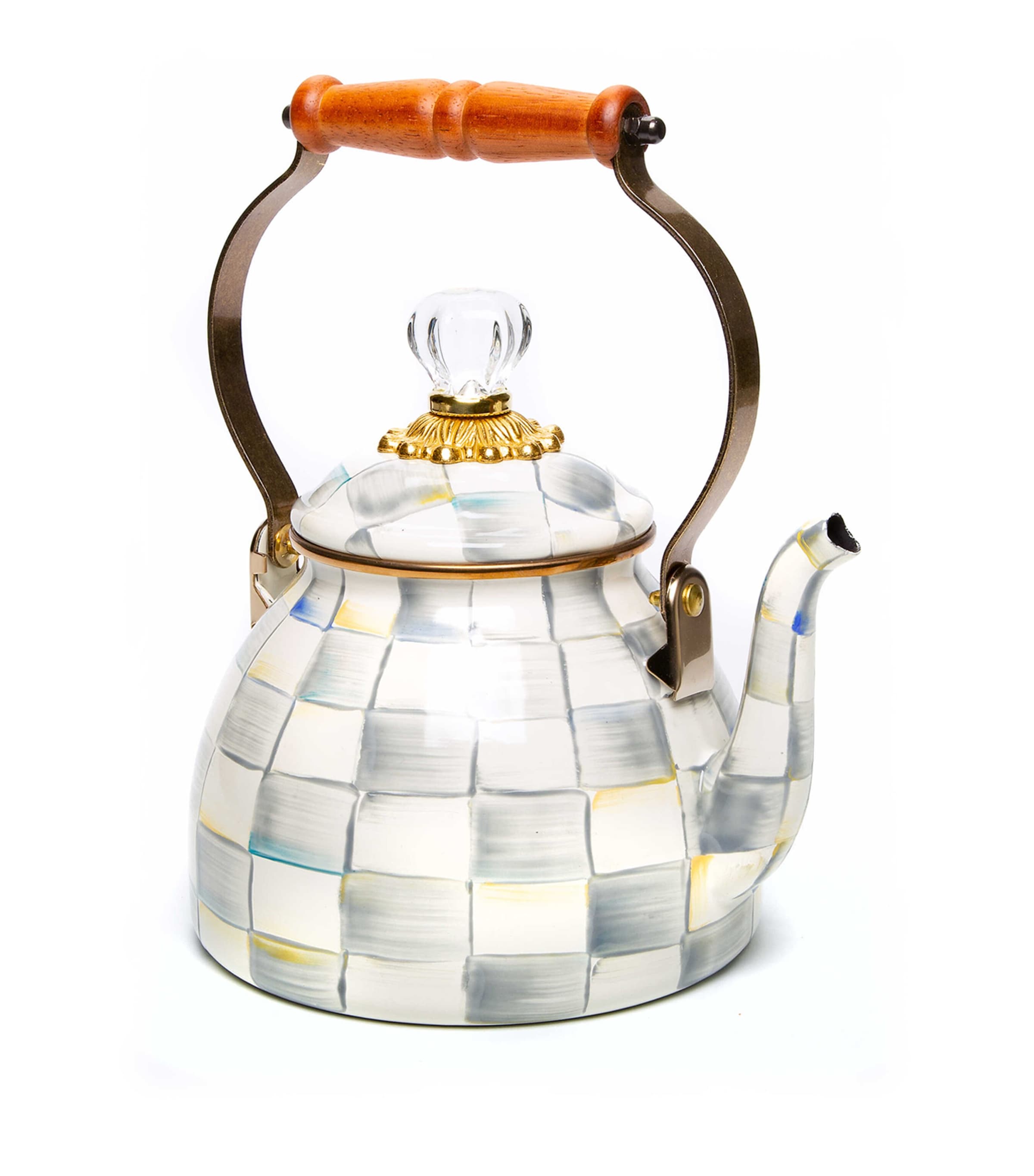 MacKenzie-Childs Sterling Check 2-Quart Tea Kettle