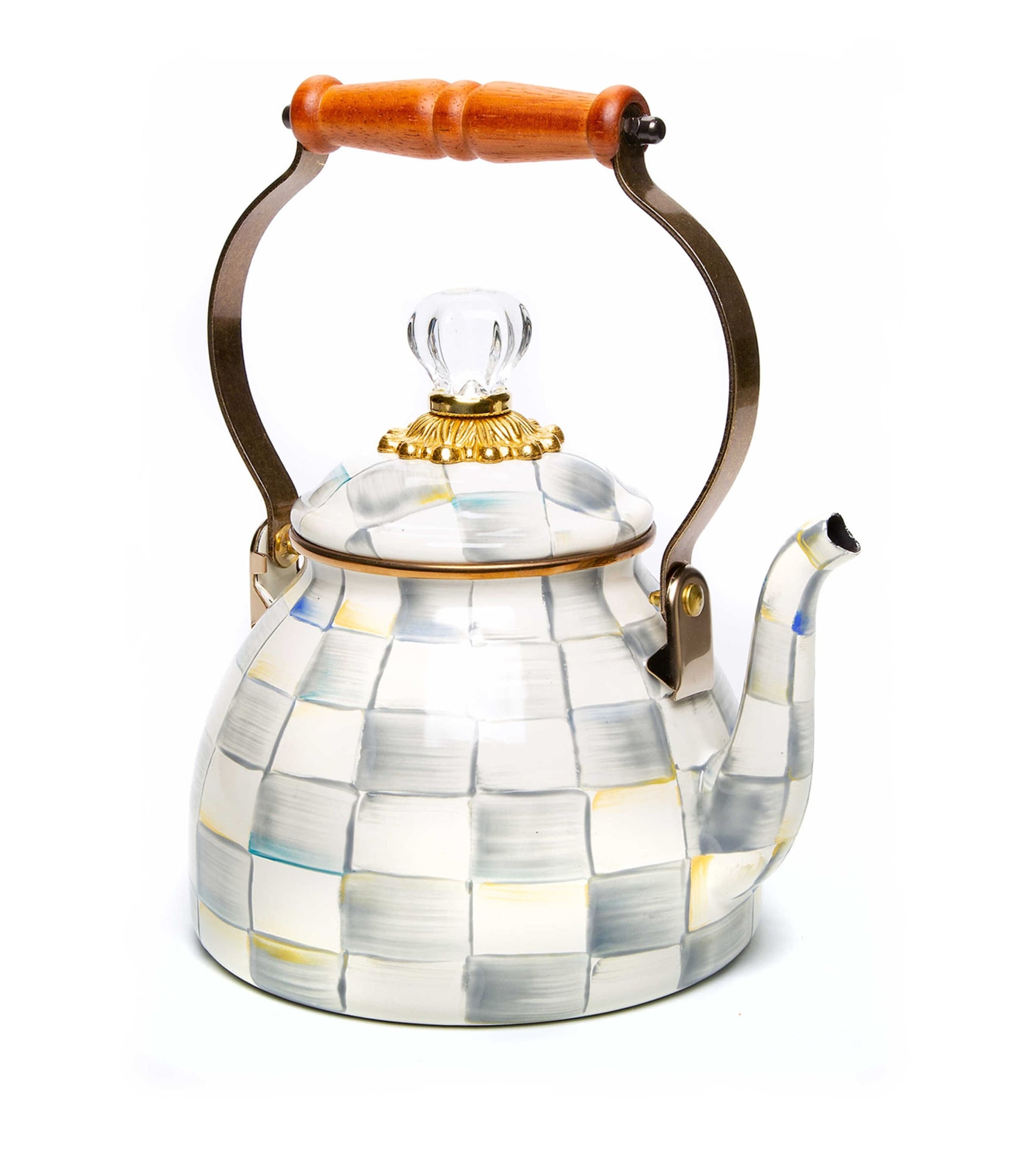 MacKenzie-Childs Sterling Check 2-Quart Tea Kettle