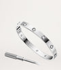 White Gold and Diamond LOVE Bangle