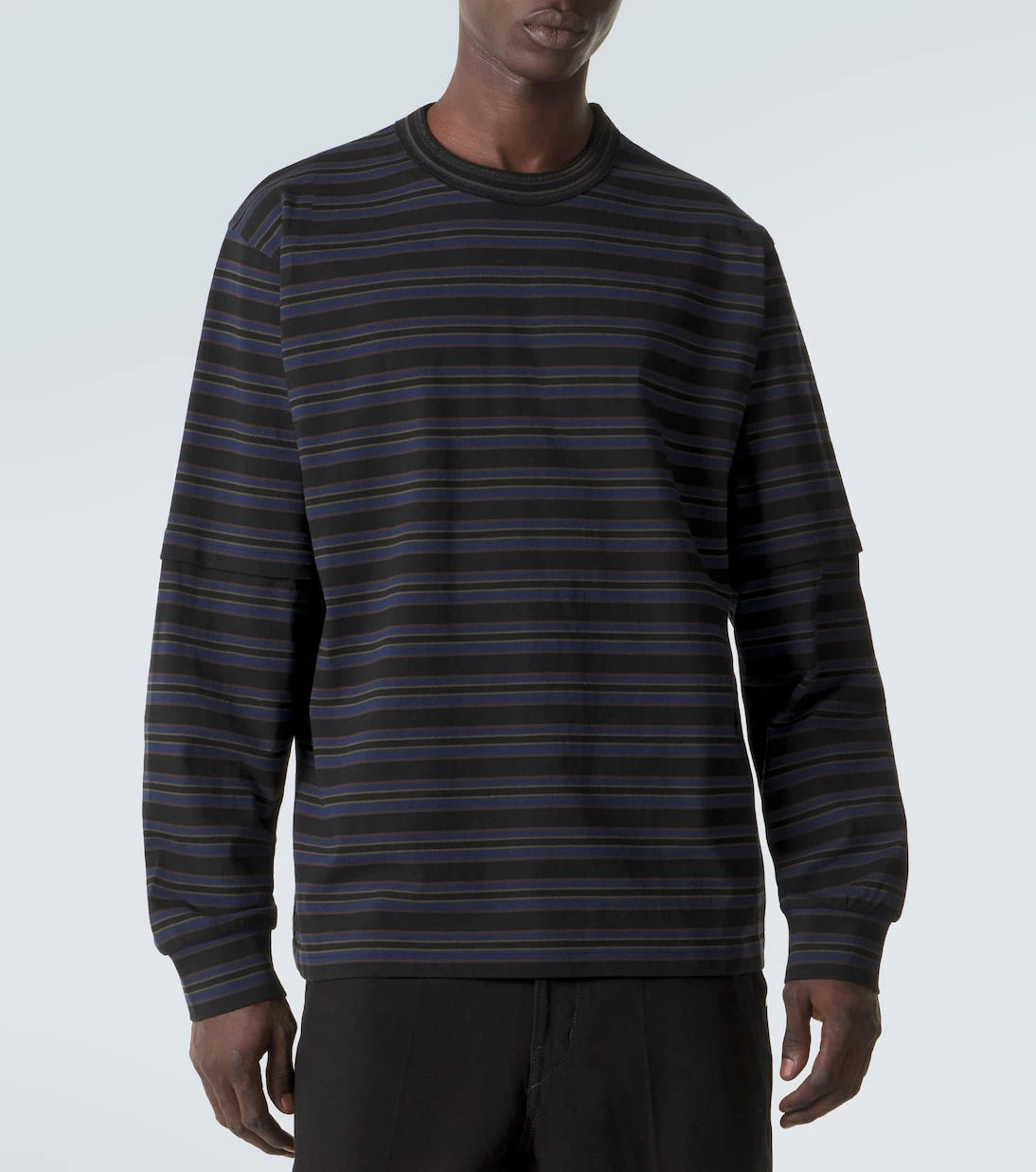 Sacai - تي شيرت قطن مخطط