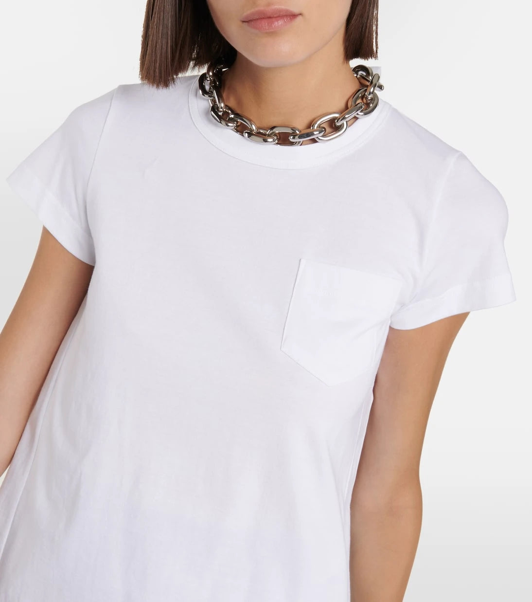 Sacai - Pleated cotton jersey T-shirt