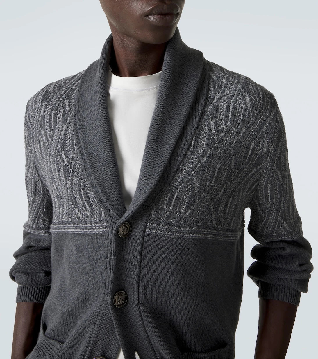Brunello Cucinelli - Intarsia cotton cardigan