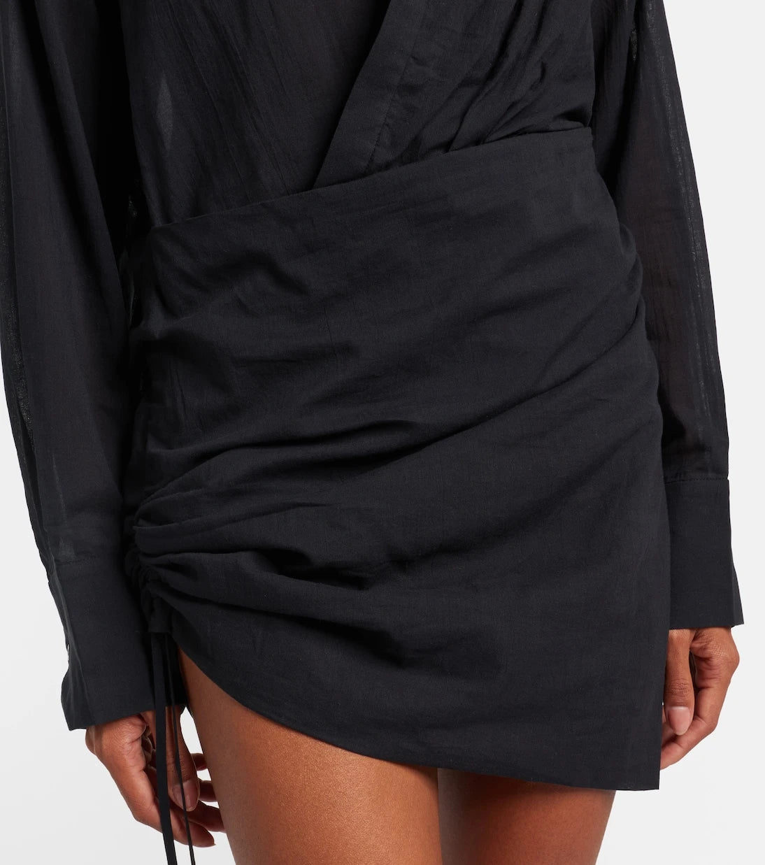 SIR - Azura ruched cotton wrap dress