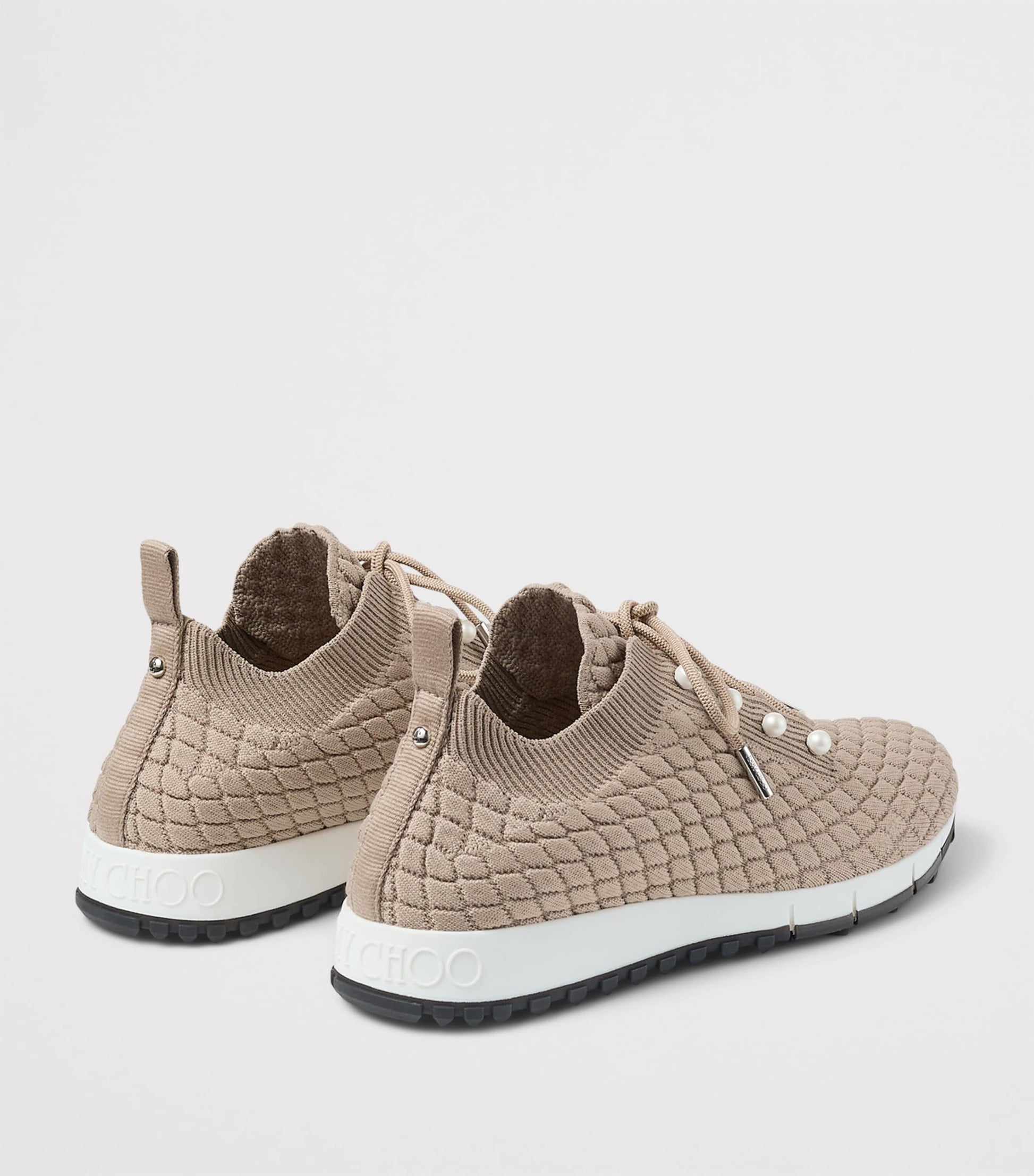 Jimmy Choo Beige Veles Knitted Sneakers