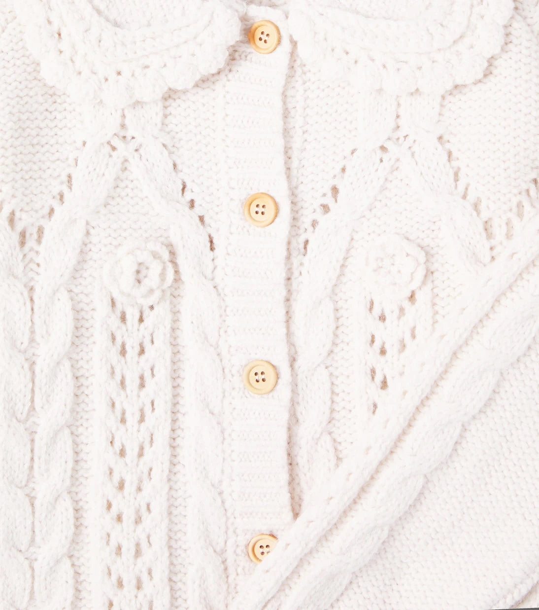 Louise Misha - Khellana cable-knit floral cardigan