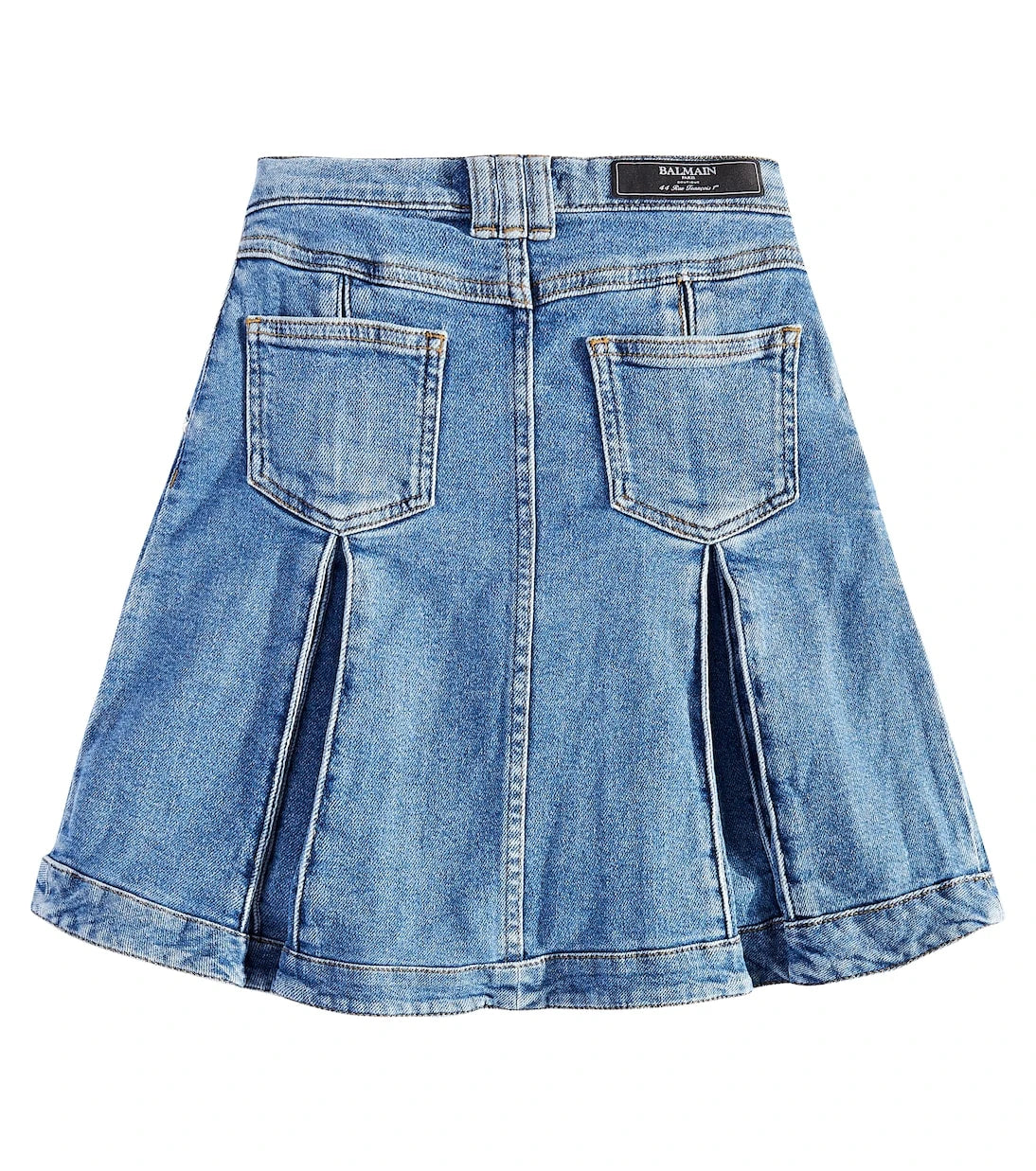 Balmain Kids - تنورة جينز مطوية
