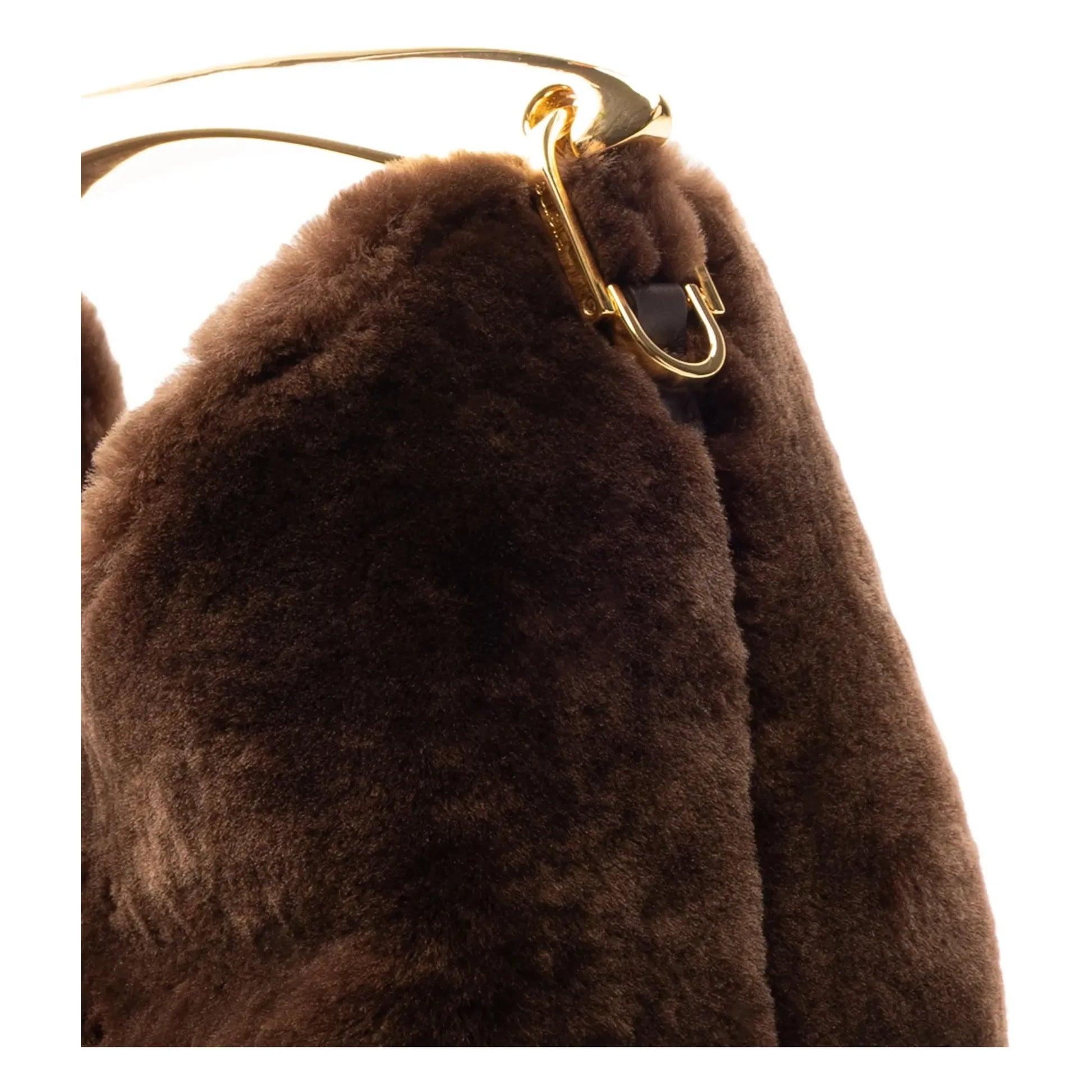 Elleme - Small Boomerang Shearling bag | Brown