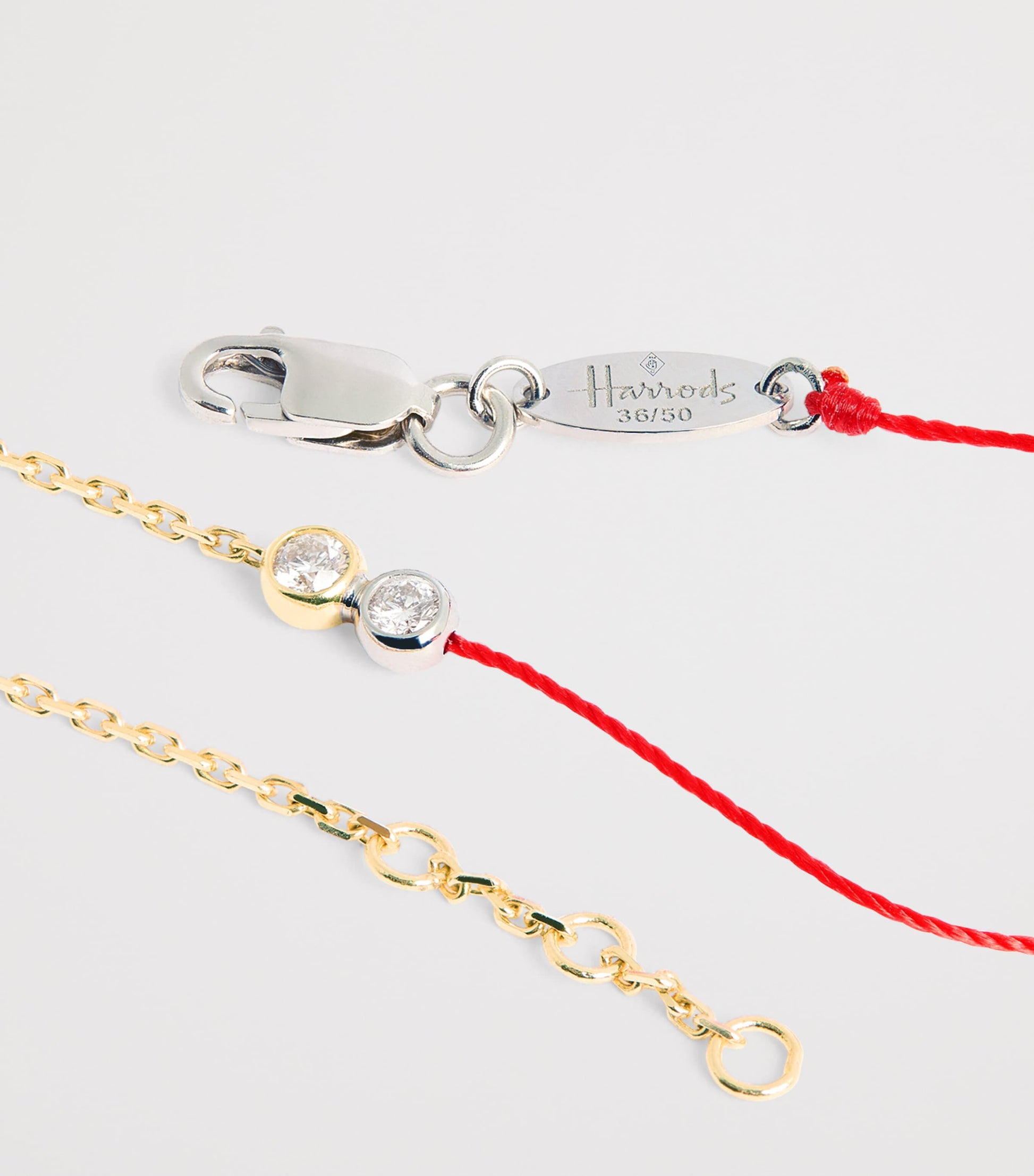 Redline 20th Anniversary Two-Tone Gold and Diamond Half-Thread Bracelet