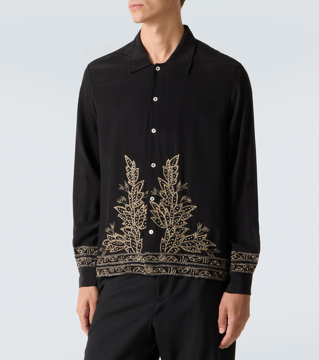 Bode - قميص حريري مطرّز "Beaded Epoque"