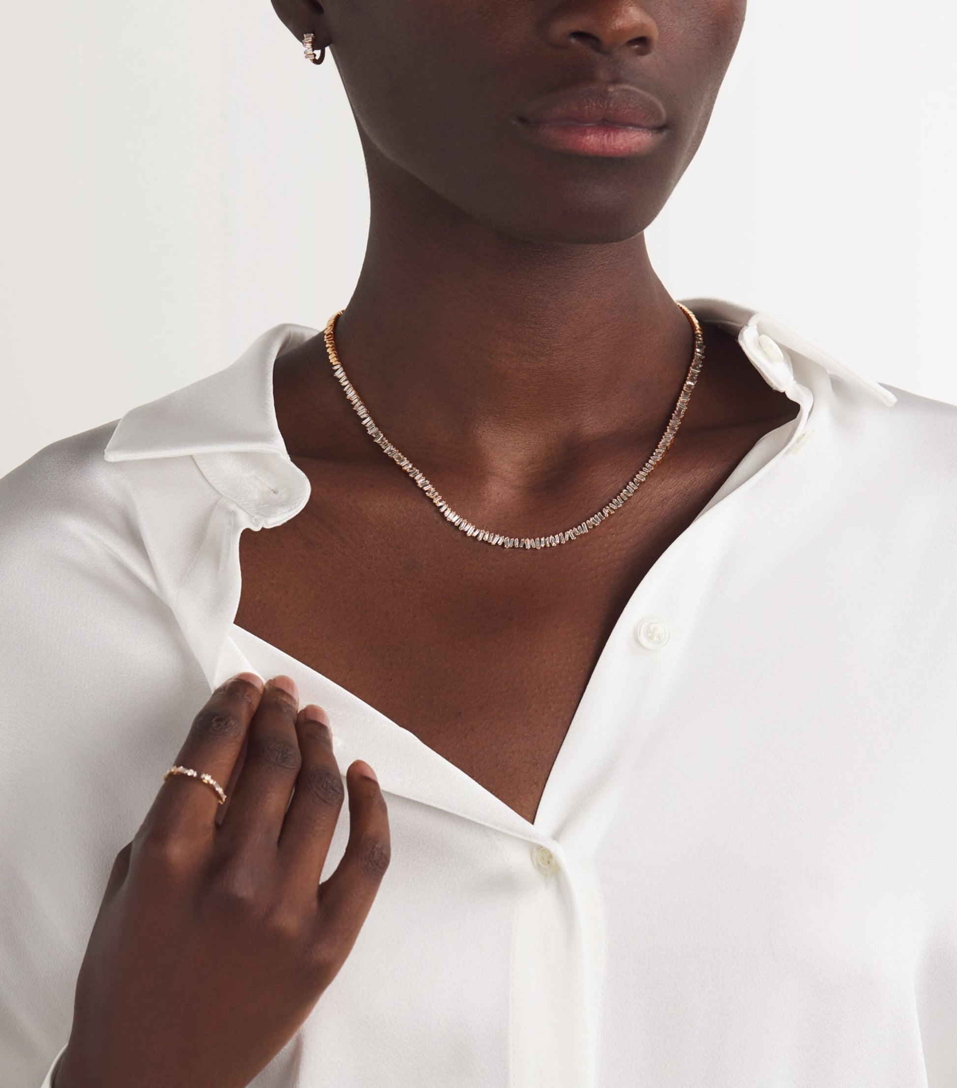 Rose Gold and Diamond Classic Tennis Necklace