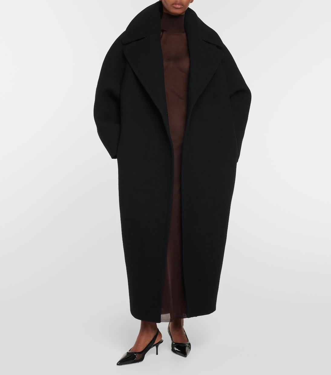 Alaïa - فستان ماكسي محبوك بياقة عالية