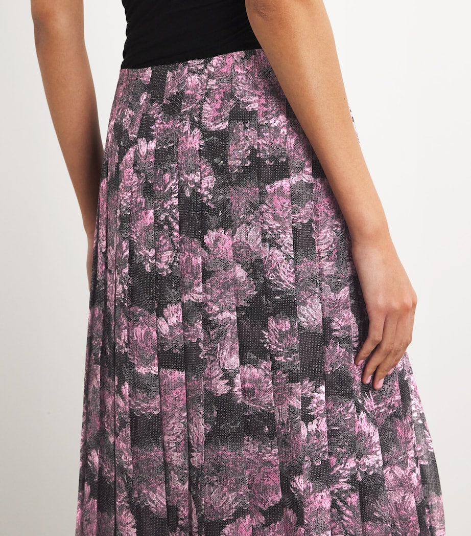 Tory Burch Multi Silk Pleated Midi Skirt