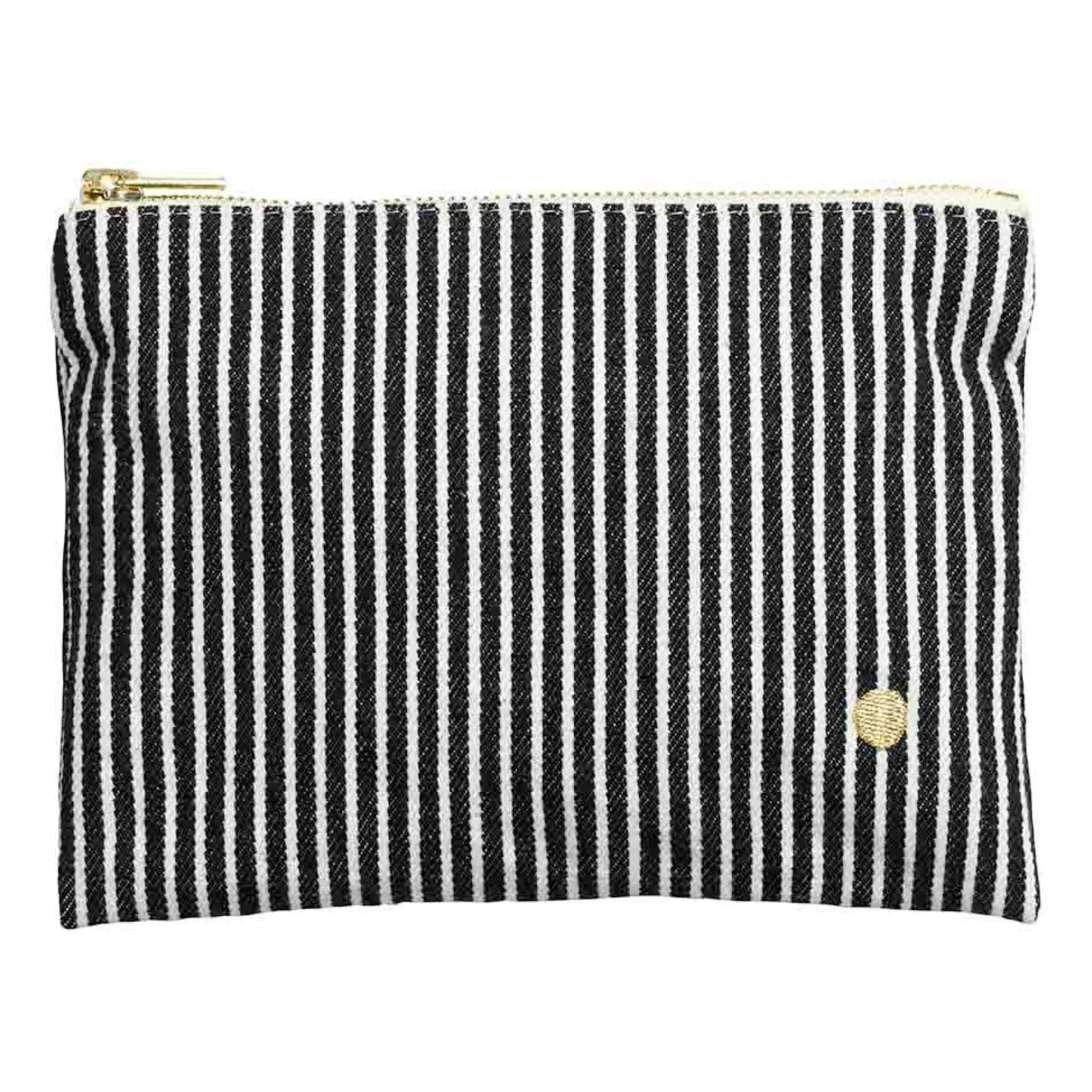 La cerise sur le gâteau - Basile organic cotton striped pouches | Caviar