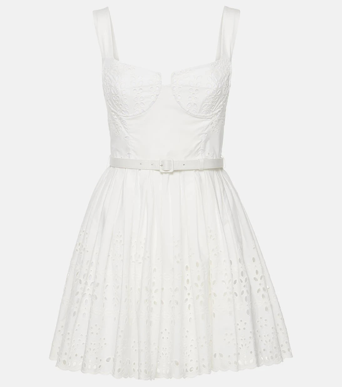 Self-Portrait - Cotton broderie anglaise minidress