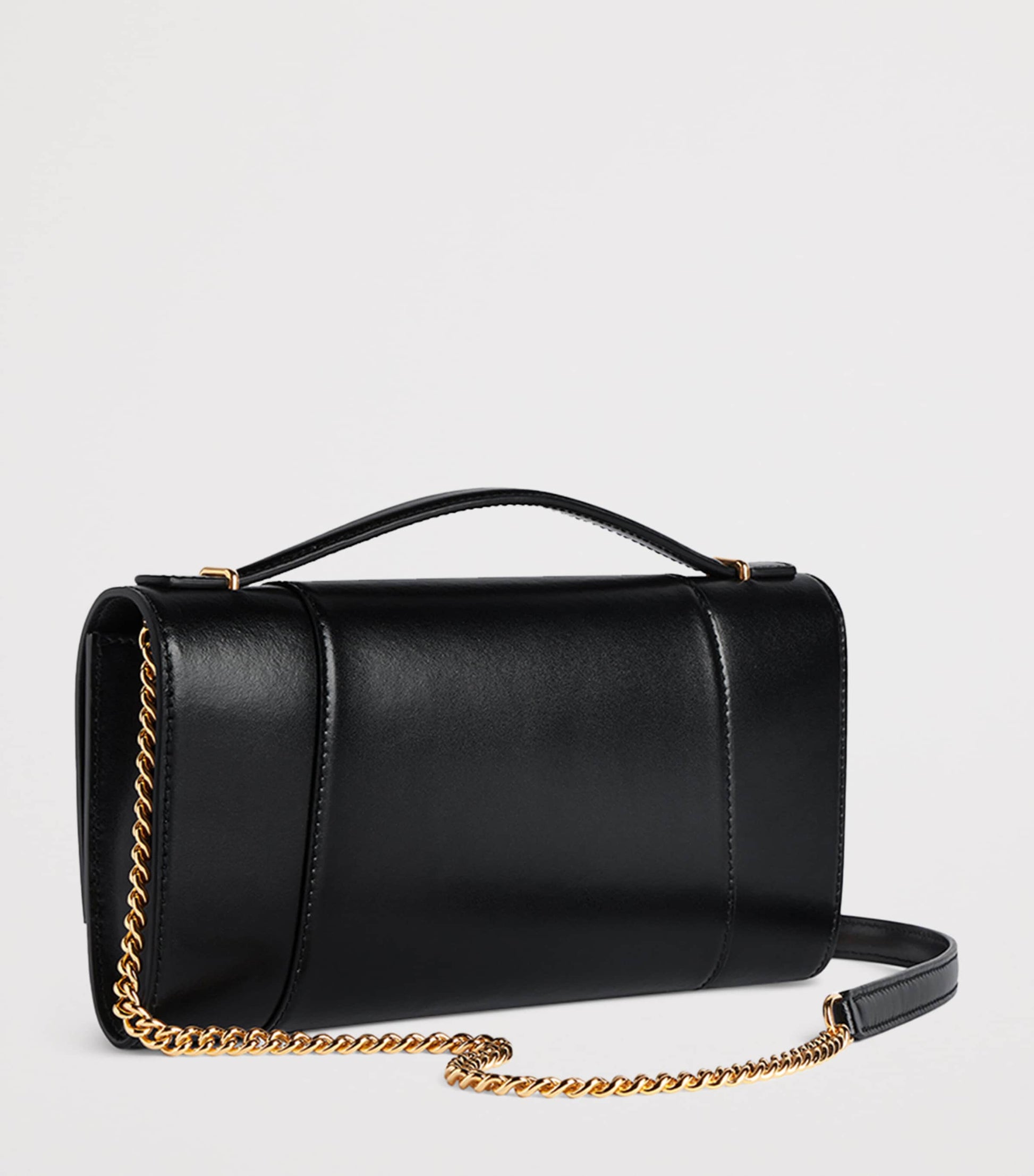 Balenciaga Black Leather Hourglass Pochette Bag