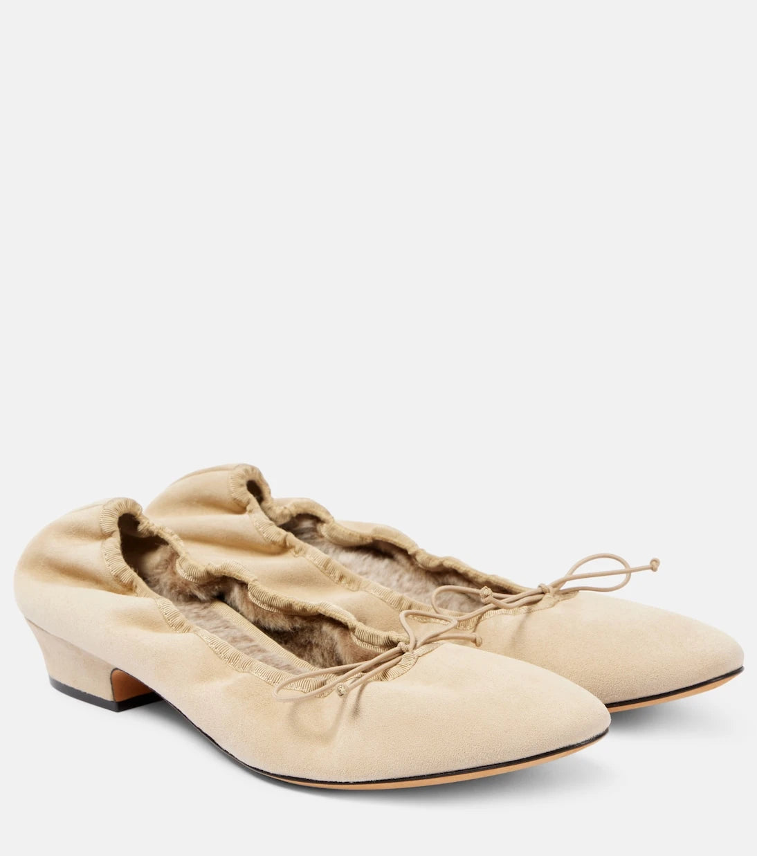 The Row - Awar shearling-lined suede ballet flats