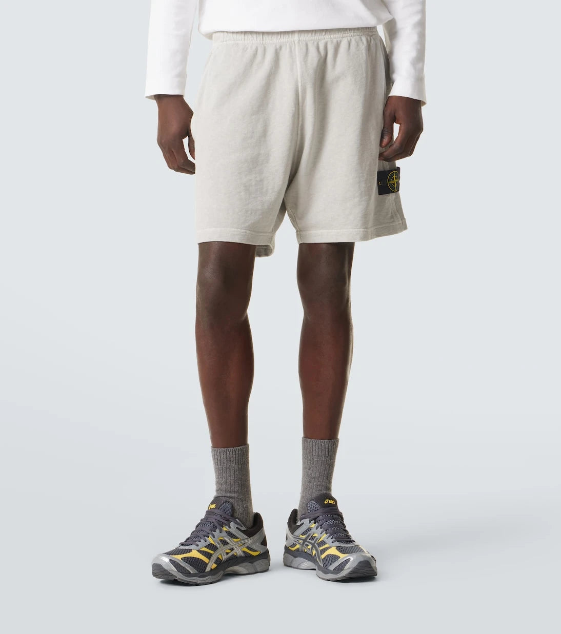 Stone Island - شورت صوف قطني "كومباس"