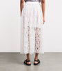 White Cotton Crochet Maxi Skirt