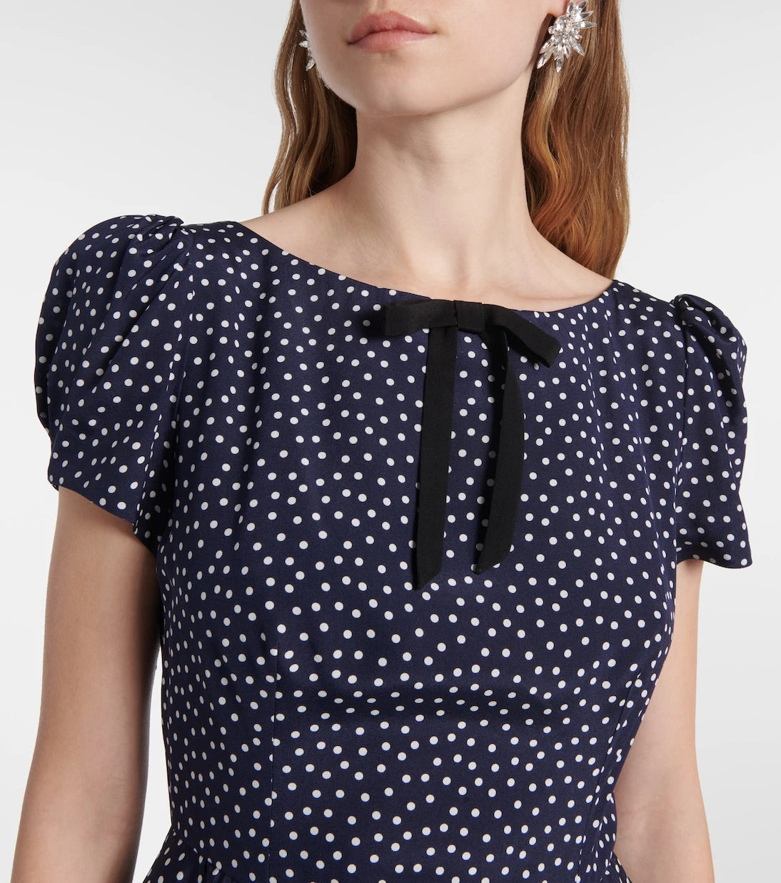Alessandra Rich - Polka-dot silk midi dress
