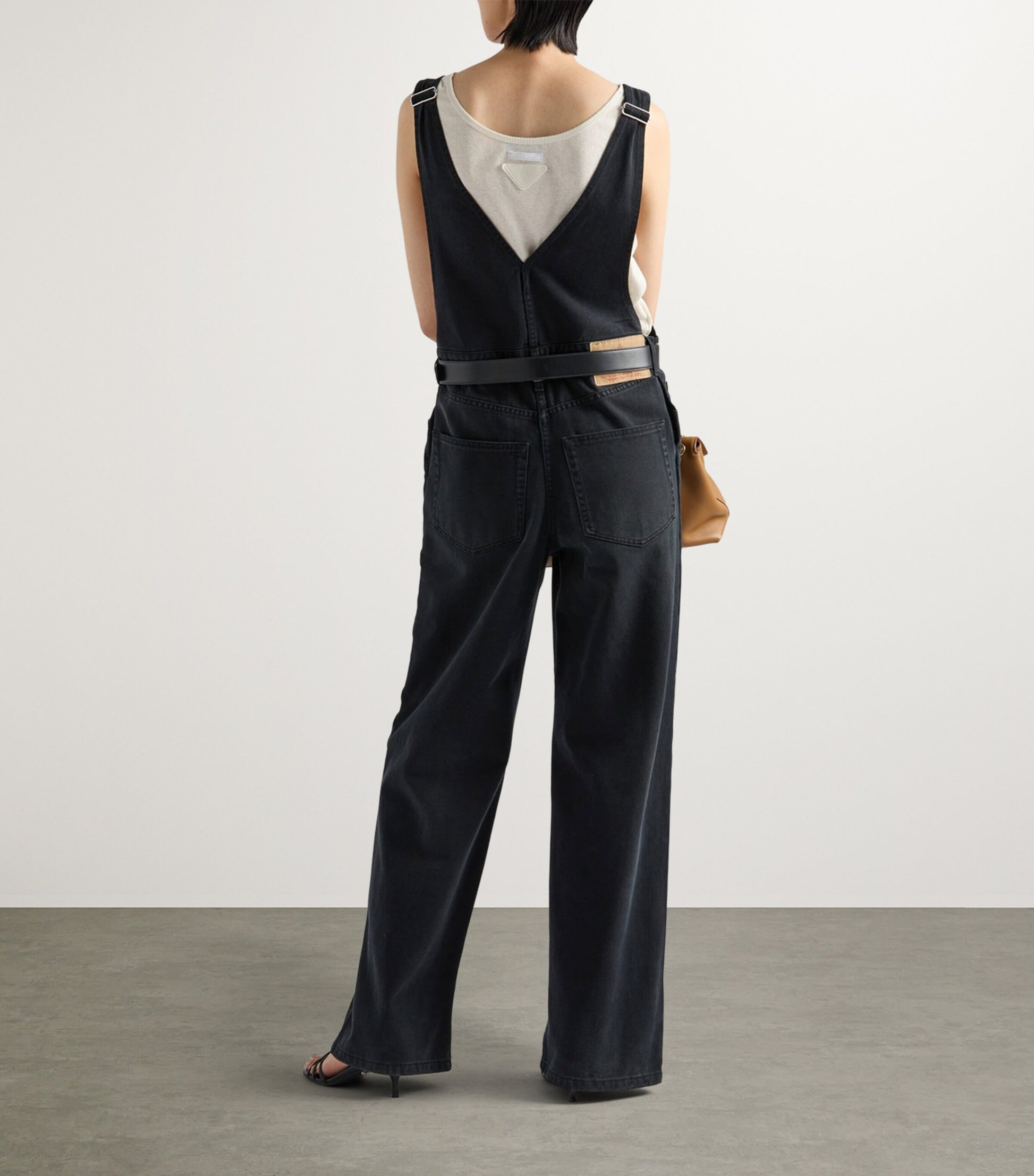 Prada Black Denim Dungarees