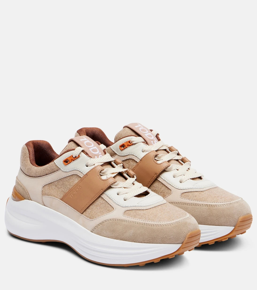 Tod's - Leather-trimmed sneakers