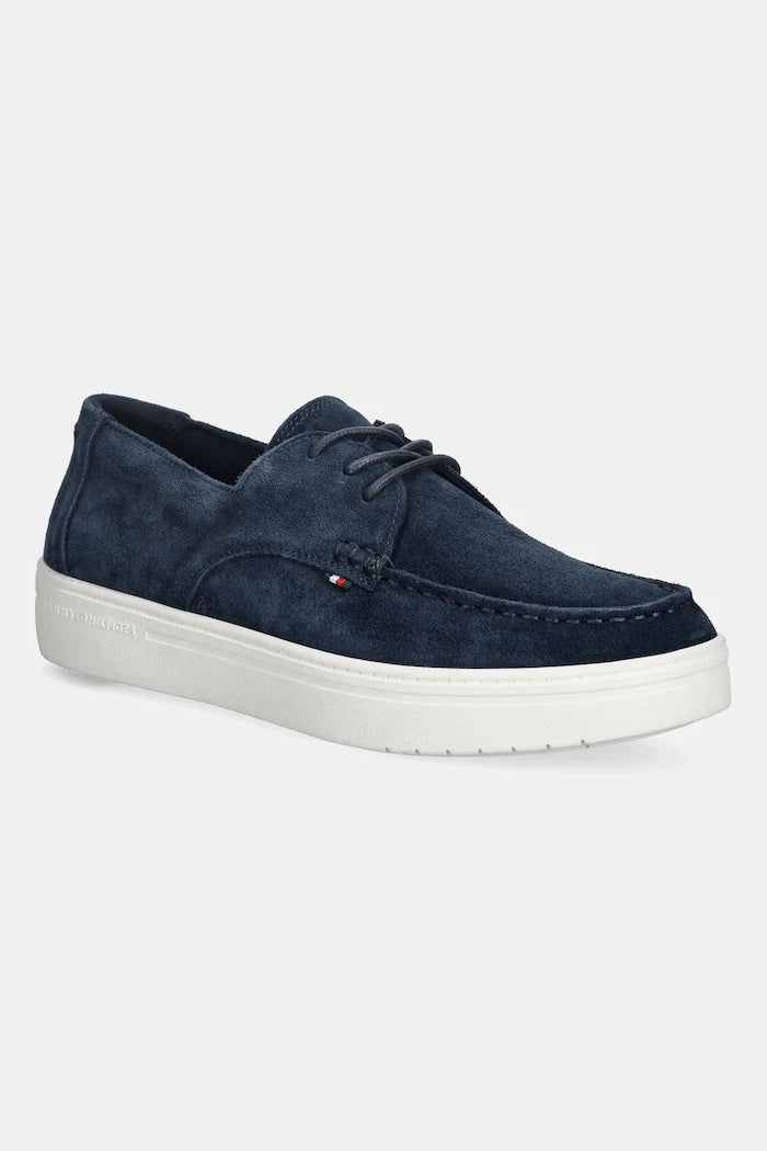 Кожени мокасини Tommy Hilfiger SUEDE STITCH TOE HYBRID