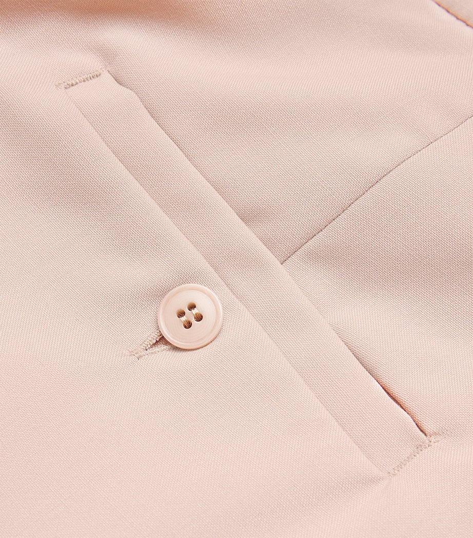 Pink Virgin Wool Tailored Trousers