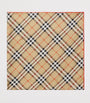 Beige Silk Check Scarf