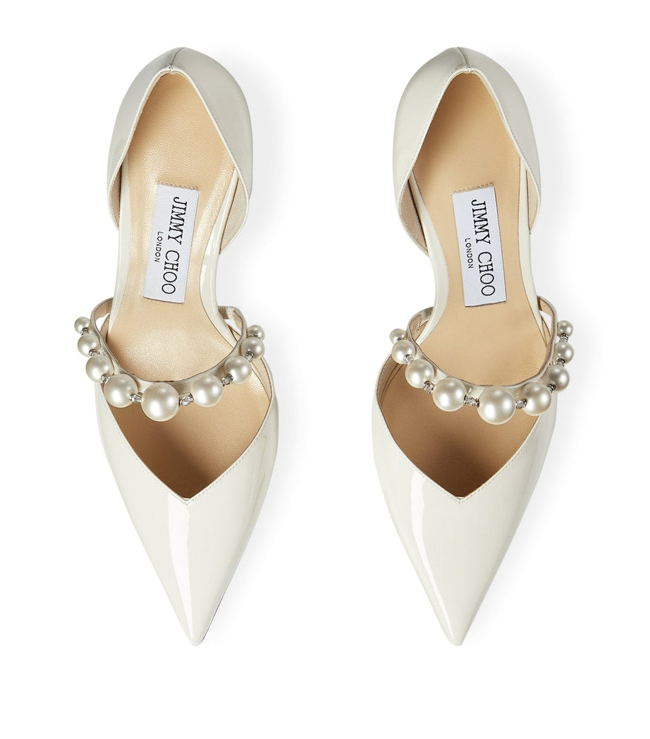 Jimmy Choo White Aurelie 65 Patent Leather Pumps