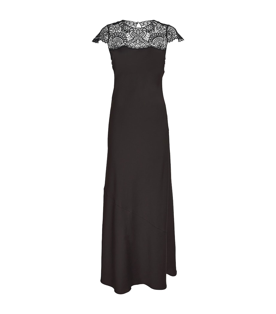 ME+EM Brown Lace-Trim Maxi Dress