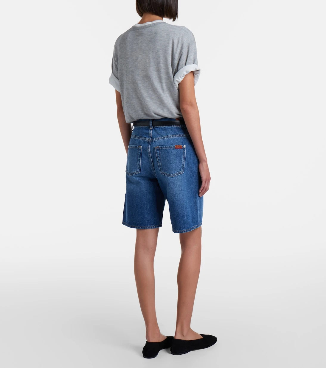 7 For All Mankind - Lola distressed denim Bermuda shorts
