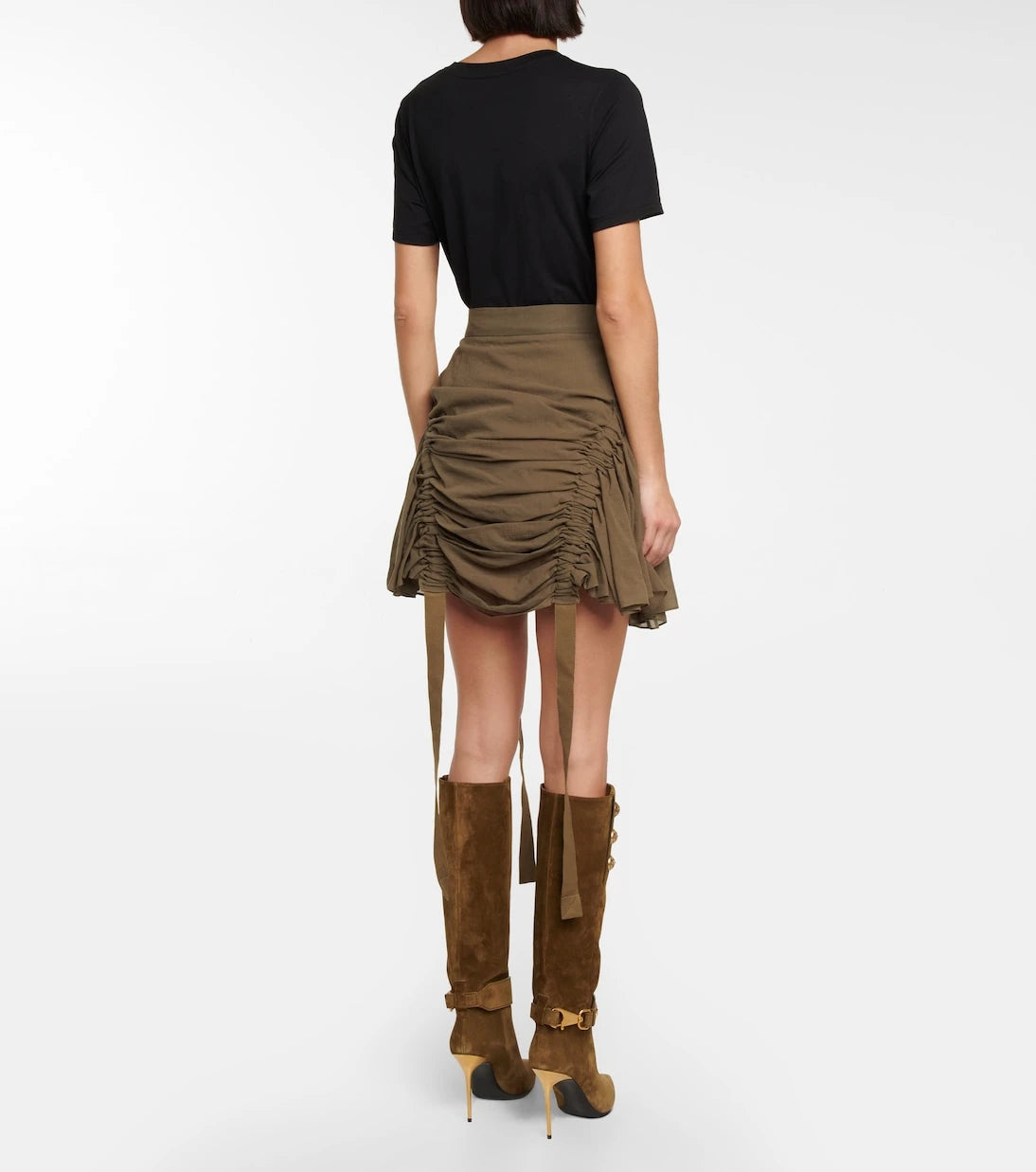 Balmain - Ruched cotton-jersey miniskirt