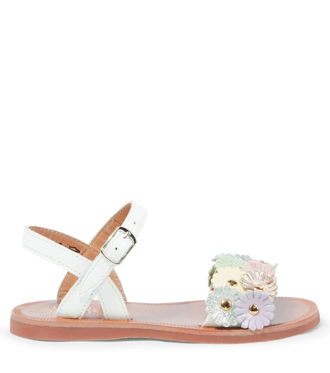 Pom d'Api - Plagate floral-appliqué leather sandals