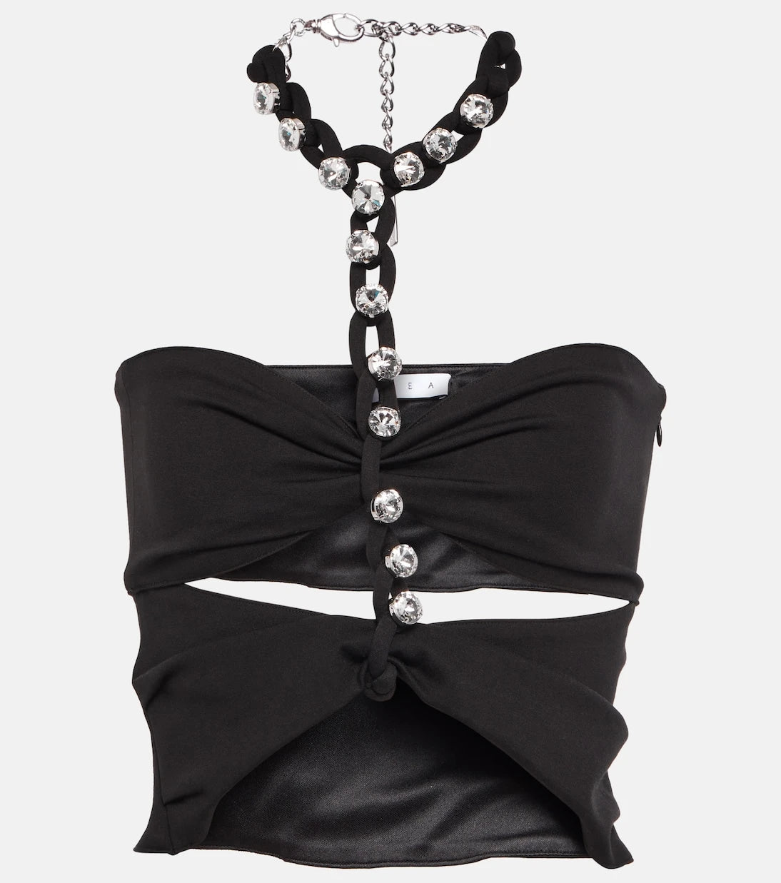 Area - Chain-link embellished halter top