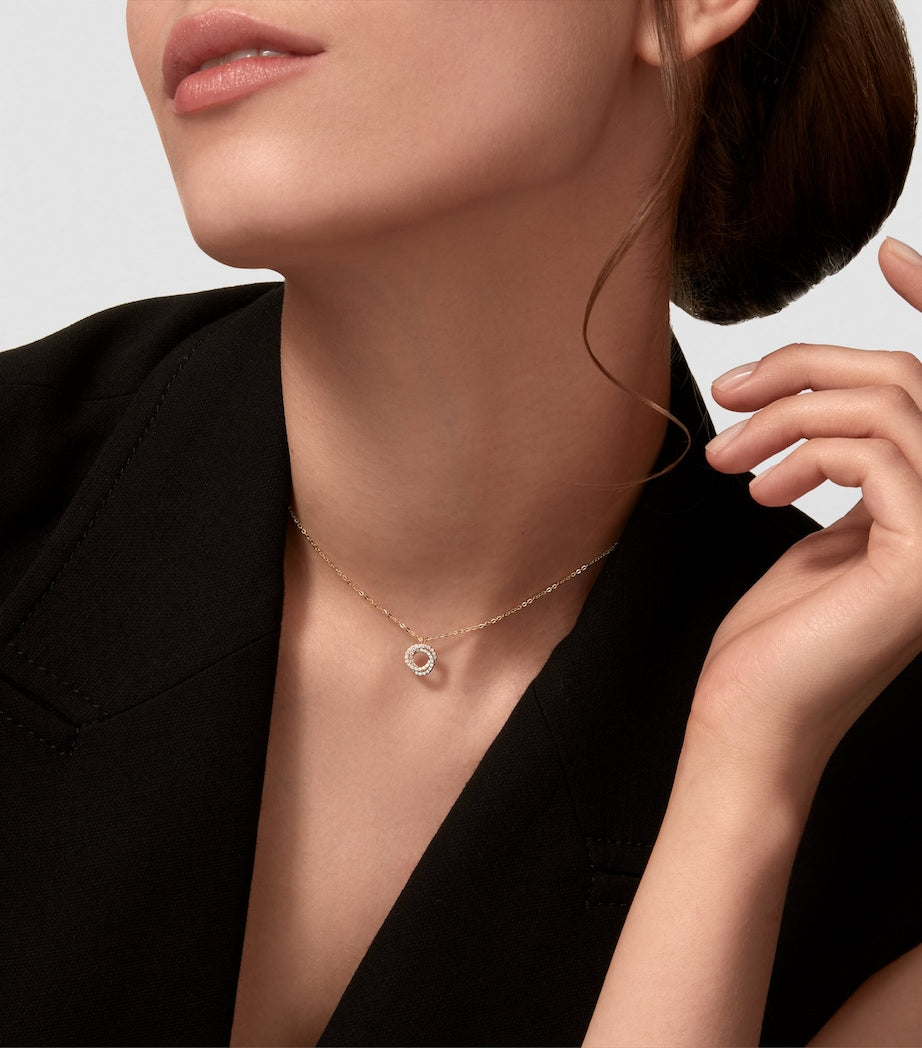 Mixed Gold and Diamond Trinity Necklace