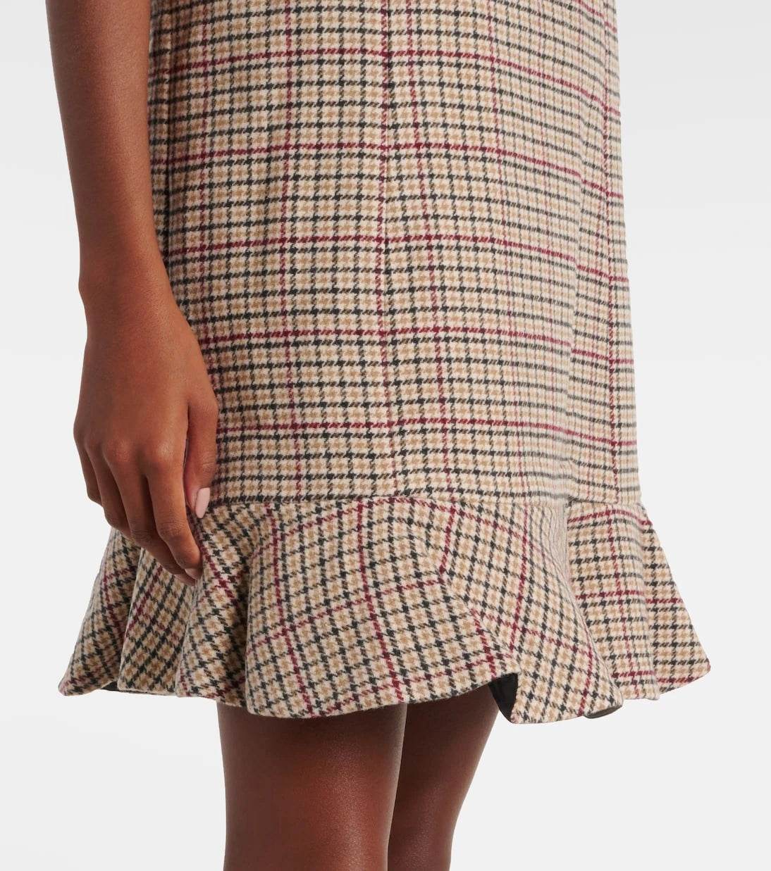 Ganni - Checked wool-blend minidress