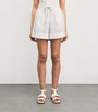 Eleventy White Linen Drawstring Shorts