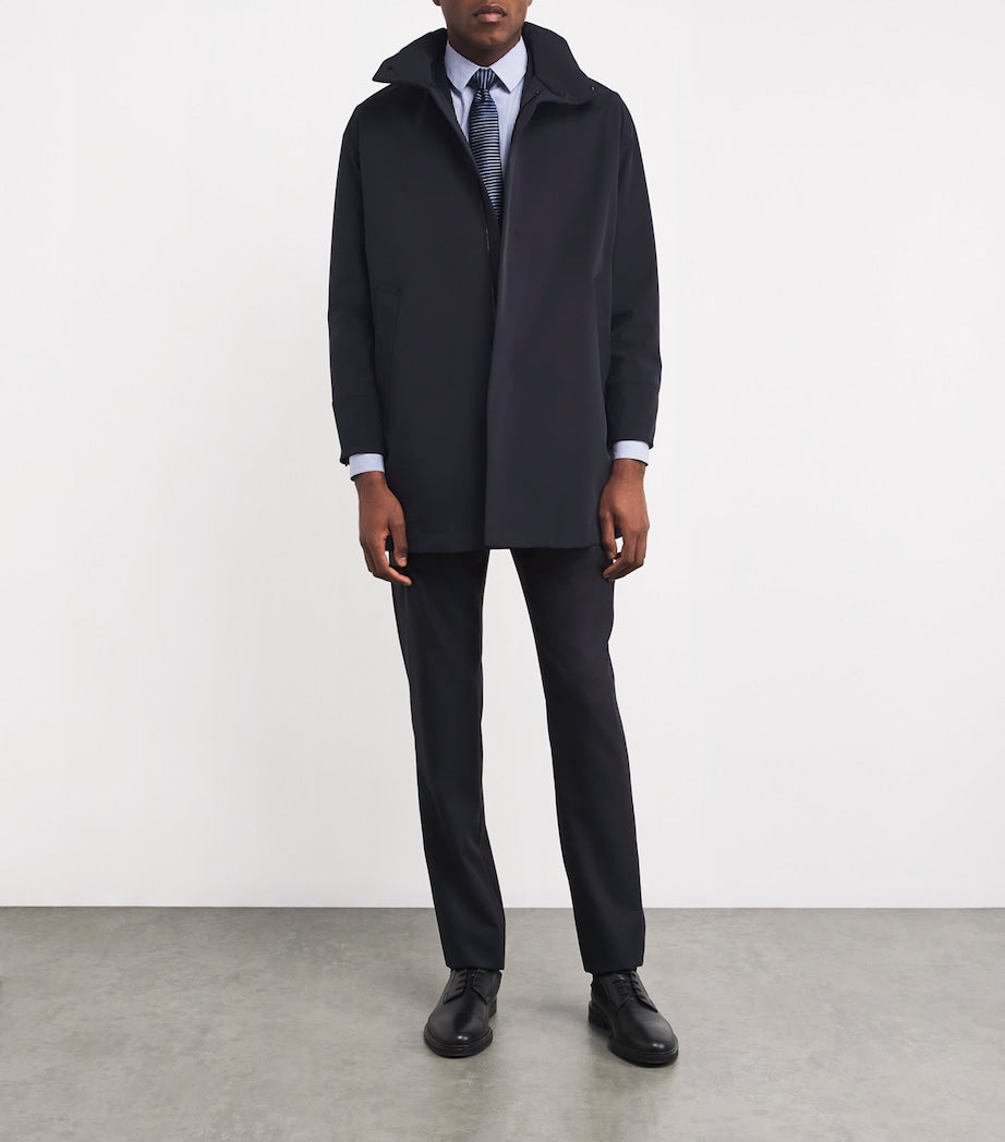 Giorgio Armani Blue Padded Pea Coat