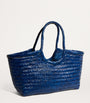 Dragon Diffusion Navy Large Leather Woven Nantucket Tote Bag