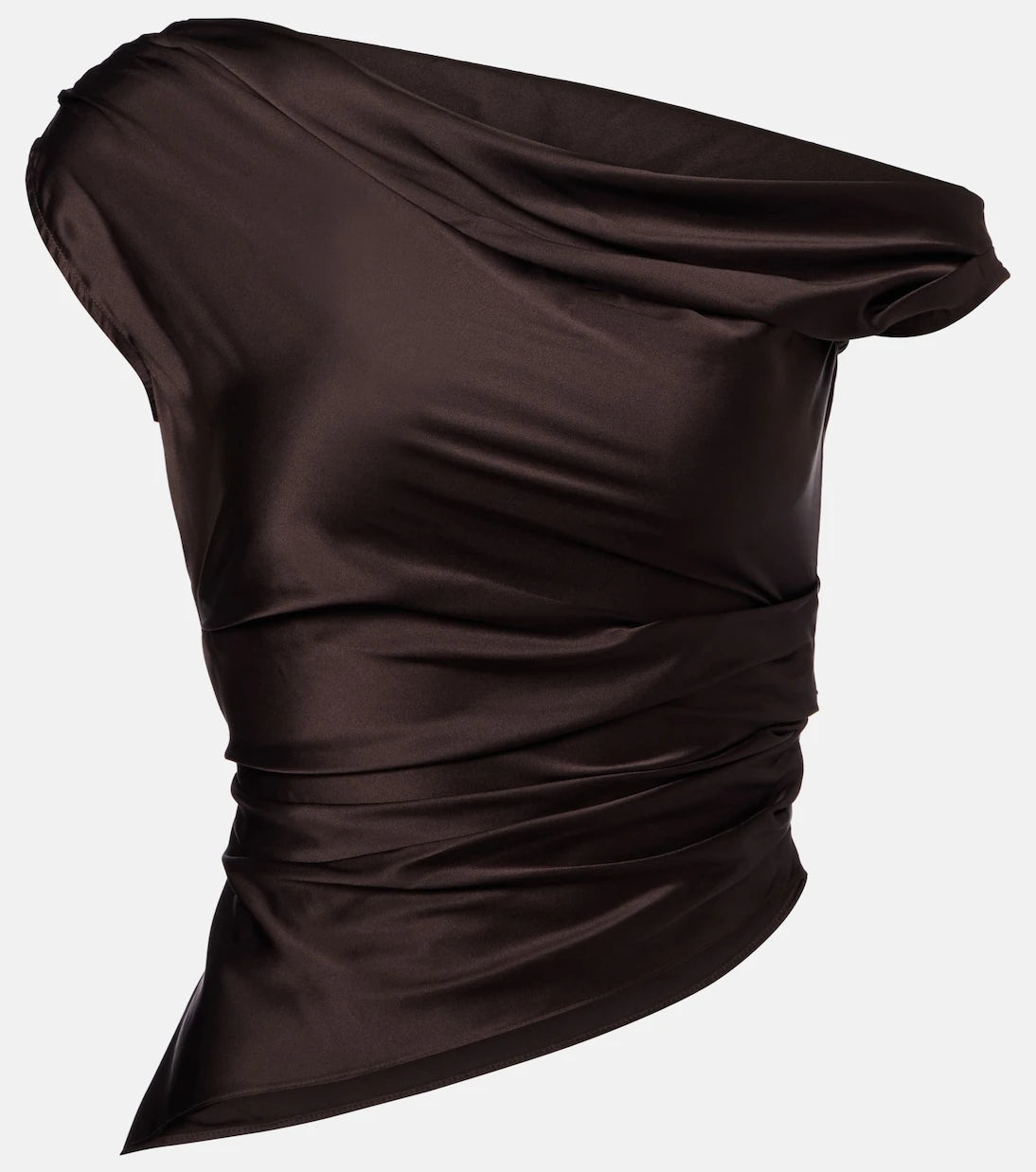 Staud - Phare one-shoulder silk-blend satin top