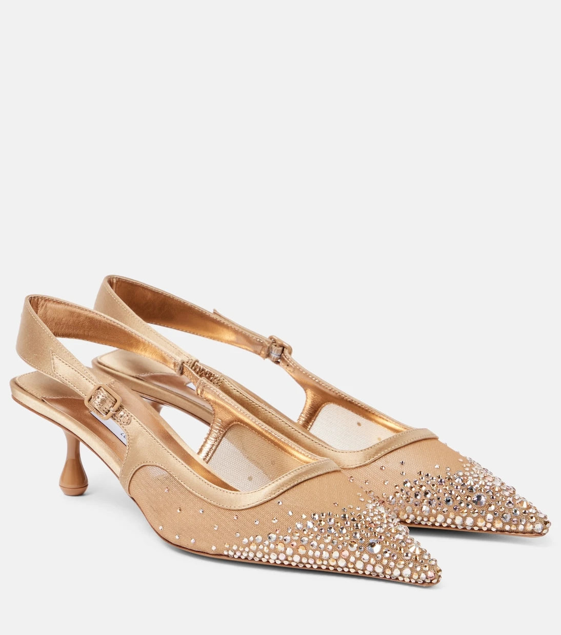 Jimmy Choo - حذاء أمل 50 بكعب عالٍ مزخرف وشريط خلفي شبكي